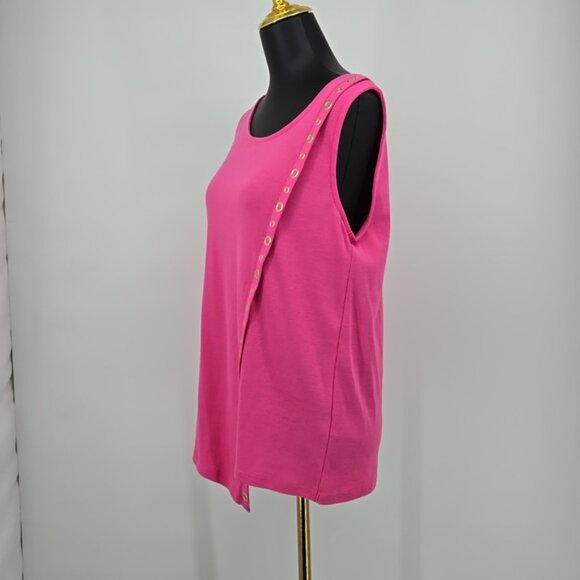 Rafaella Pink Hardware Shirt Top - Picture 3 of 9